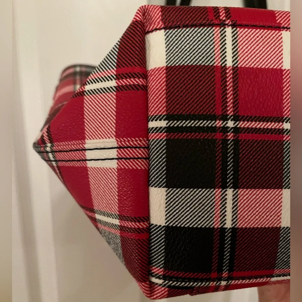 kate spade Red Black White Plaid Tote
